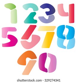Numbers set, Vector illustration