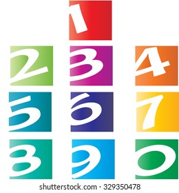 Numbers set, Vector illustration