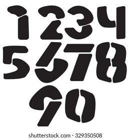 Numbers set, Vector illustration