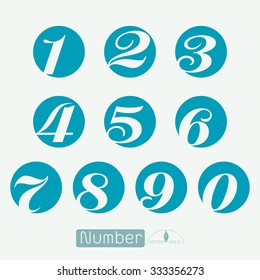 Numbers set Vector illustration