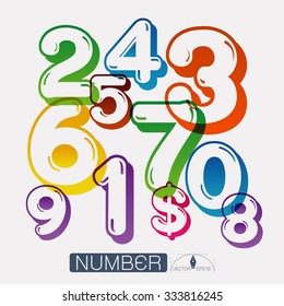 Numbers set Vector illustration