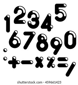 Numbers set. Vector Illustration