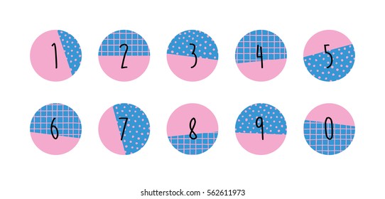 Numbers set. Vector illustration.