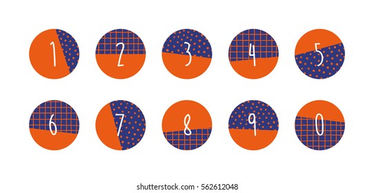 Numbers set. Vector illustration.