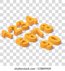 Numbers set. Vector illustration.
