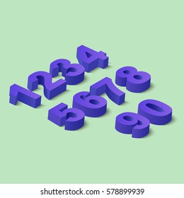 Numbers set. Vector illustration.