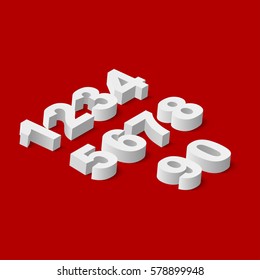 Numbers set. Vector illustration.