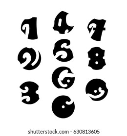 Numbers set. Vector illustration.