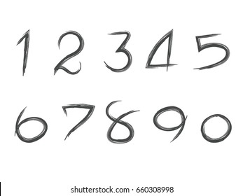 Numbers set. Vector illustration.