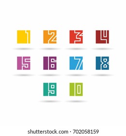 Numbers set. Vector illustration.
