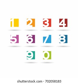 Numbers set. Vector illustration.