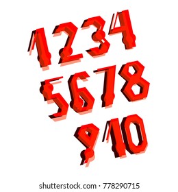 Numbers set. Vector illustration.
