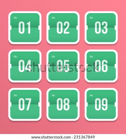 Numbers set. Vector Illustration.