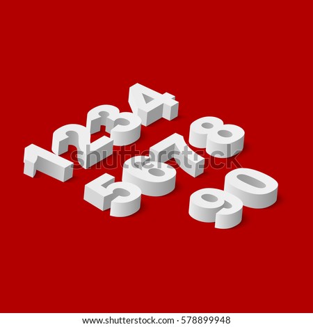 Numbers set. Vector illustration.