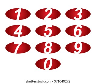Numbers set. Vector illustration with color arrows