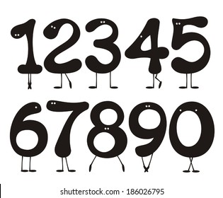 Numbers set. Vector illustrations. 