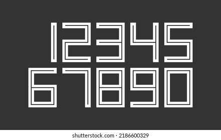 Numbers set vector, modern design.