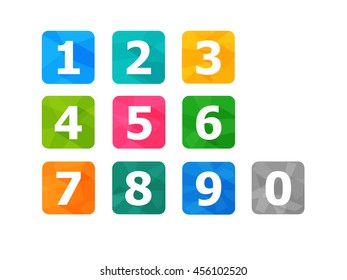 Numbers set, Numbers Vector,Numbers collection,material design