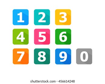 Numbers set, Numbers Vector,Numbers collection,material design