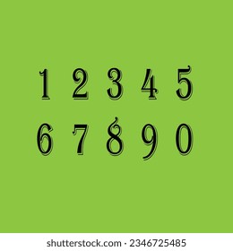  Numbers  set in vintage style. Vector elements illustration template for web design