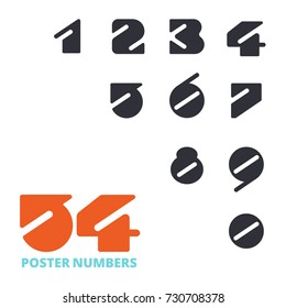 Numbers set in vintage style. Vector elements illustration template for web design or print. Vector custom design elegant numbers 1, 2, 3, 4, 5, 6, 7, 8, 9, 0