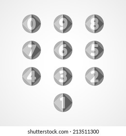 Numbers set web icon on white background