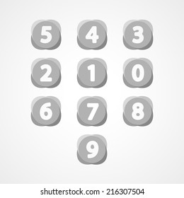 Numbers set web icon on white background
