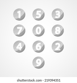 Numbers set web icon on white background