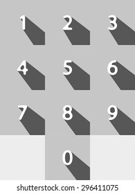 Numbers set, web icon on white background