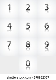 Numbers set, web icon on white background