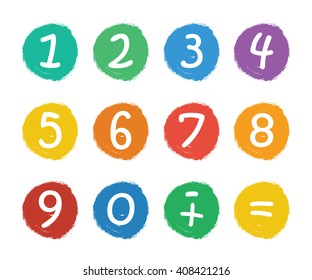 Numbers set.Colorful icons with numbers isolated on white background