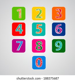 Numbers set.Vector illustration.