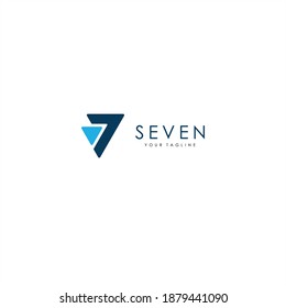 Numbers Seven Triangle Modern Logo