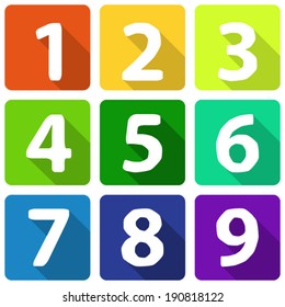 Numbers with shadow on flat 