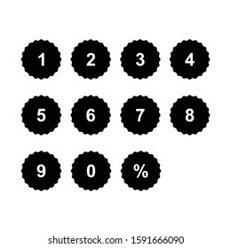 numbers sign icon set isolated vector 