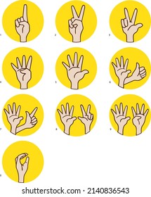 numbers in sign language for deaf people