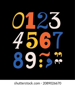 numbers and signs over black