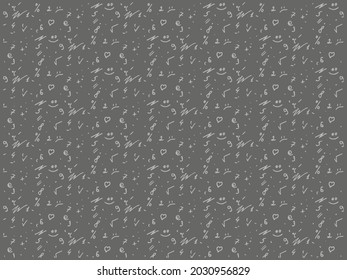 Numbers, signs and symbols of mathematics. Gray background, chalk lettering. Vector illustration