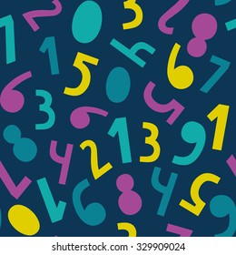 Numbers simple seamless pattern. One Two Three fun arithmetical texture.
