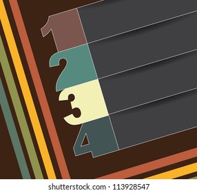 numbers with space for information over brown background
