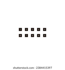 Numbers, squares, geometric symbol simple logo vector