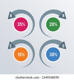 Numbers statistical infographics template design. Business concept infograph with 4 options, steps or processes. Vector visualization can be used for workflow layout, diagram, annual report, web