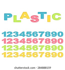 Numbers stylized colorful plastic