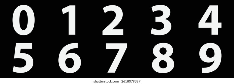 Numbers symbol icons set. Numbers icon collection. Flat  style. Vector illustration.