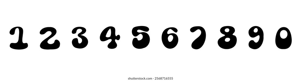 Numbers symbol icons set.Numbers icon collection.Flat  style.Vector illustration.

