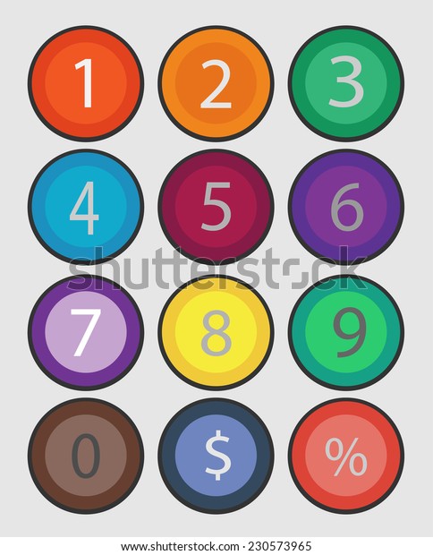 Numbers Symbols Set Vector Illustration Stock Vector (Royalty Free ...