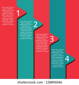 Numbers template over blue and red background