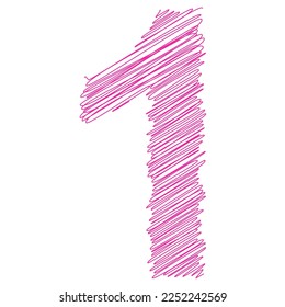 numbers with thread and stroke effect children's text