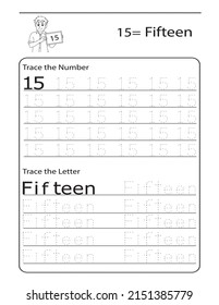 Numbers Tracing Worksheet Kids Preschool Worksheet Stock Vector ...