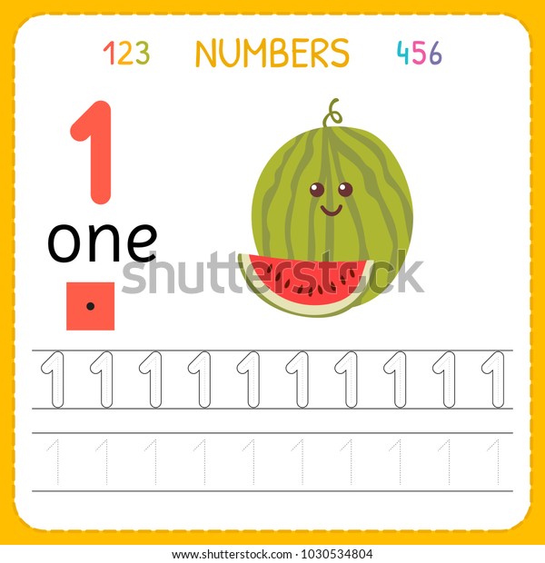 Numbers Tracing Worksheet Preschool Kindergarten Writing Stock Vector (Royalty Free) 1030534804 Numbers Tracing Worksheet Preschool Kindergarten Writing Stock Vector (Royalty Free) 1030534804